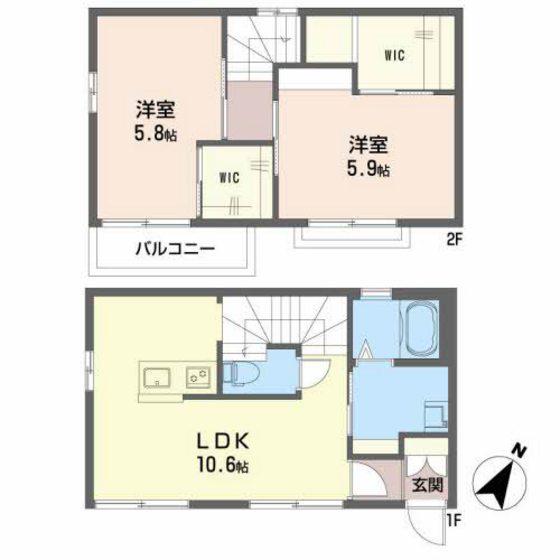 コーポ梅口(2LDK/1階)の間取り写真