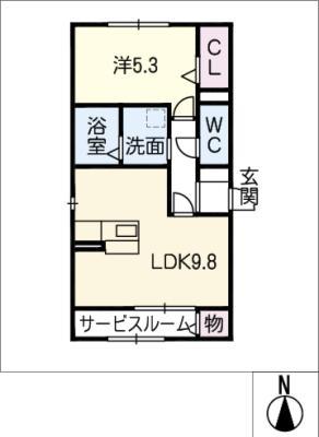 BEEZ(1LDK/1階)の間取り写真