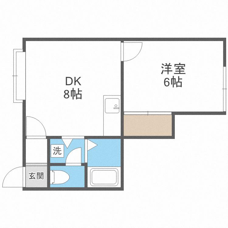 ローズヴィラ28(1LDK/1階)の間取り写真
