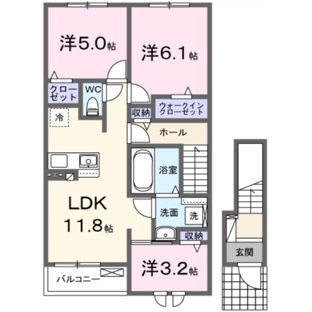 ソラリスA(3LDK/2階)の間取り写真