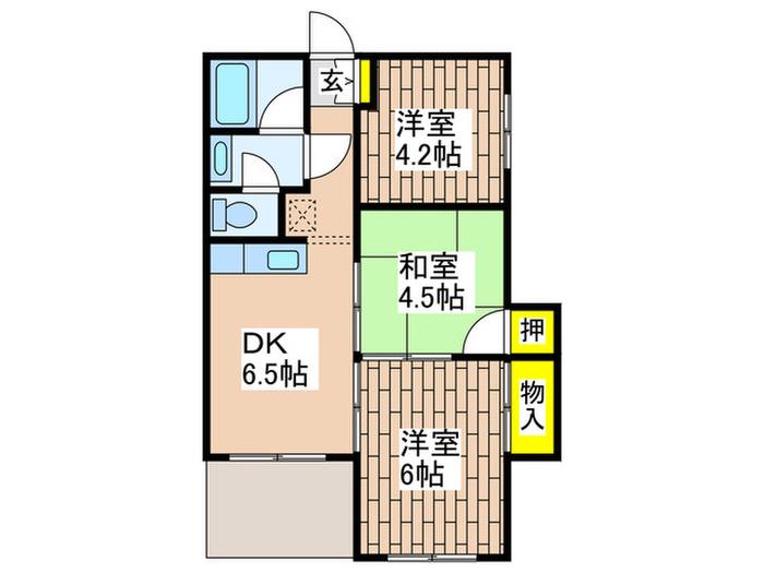 ミネハイツ(3DK/2階)の間取り写真