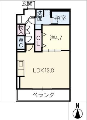 AQLA(1LDK/2階)の間取り写真