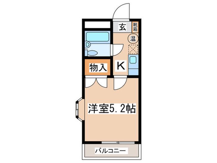 ジュネパレス多摩第1(1K/2階)の間取り写真