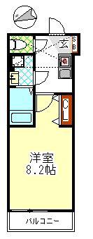 TERRA CUBE TACHIBANA(1K/3階)の間取り写真