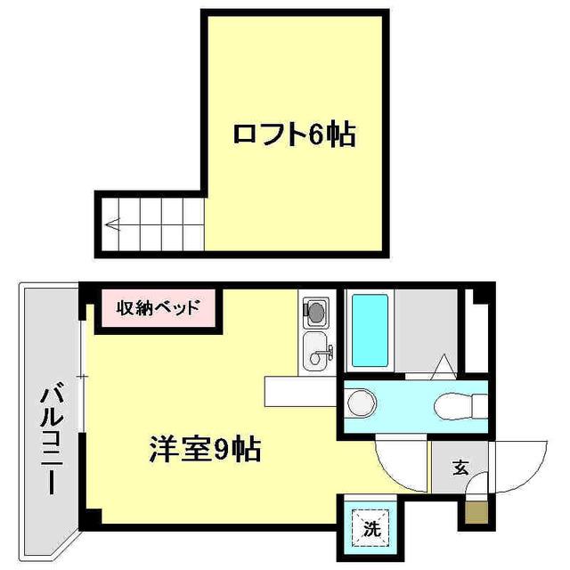 コーポ朝日II(ワンルーム/5階)の間取り写真