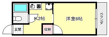 コンドミニアム美園(1K/3階)の間取り写真