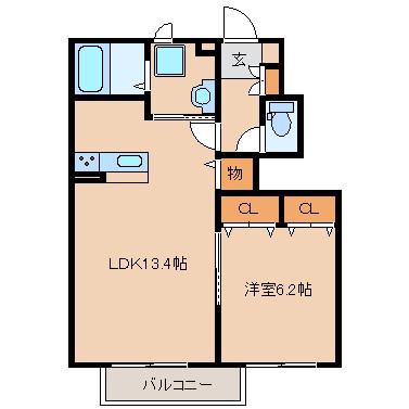 グリーン ソメヤ(1LDK/1階)の間取り写真