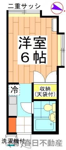 鈴木ハイツ(1K/2階)の間取り写真