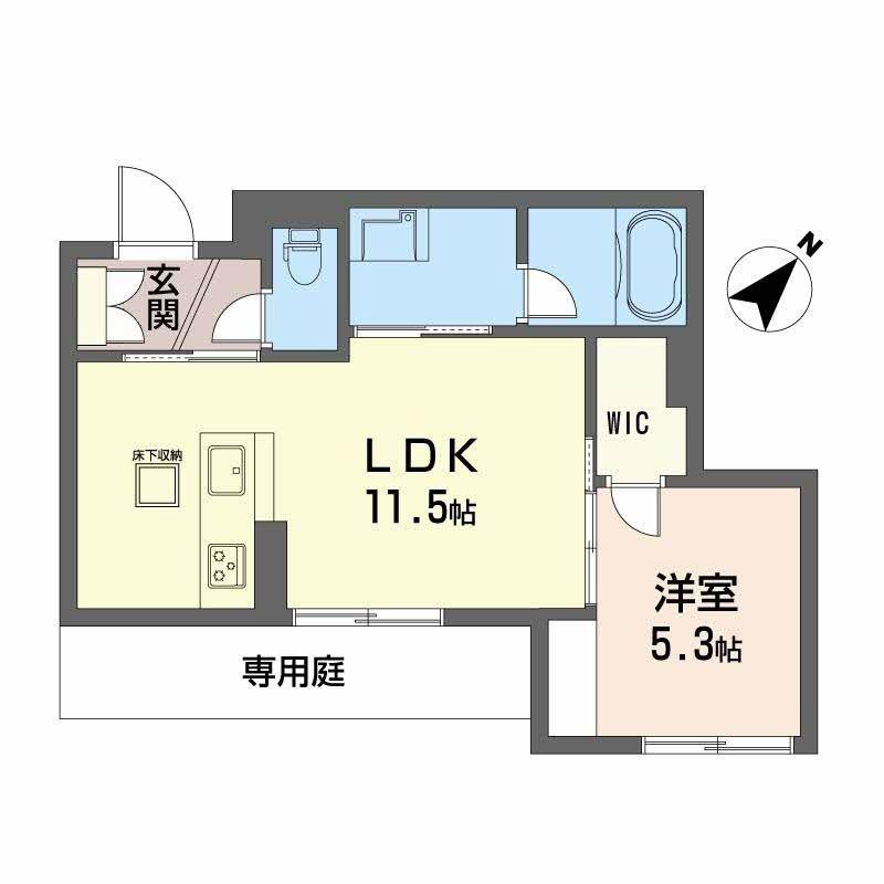 シャーメゾンアルメリア(1LDK/1階)の間取り写真