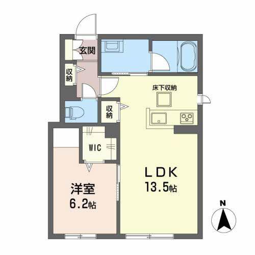 COLORER(1LDK/1階)の間取り写真