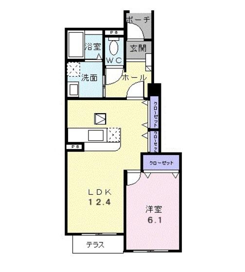 エテルノ(1LDK/1階)の間取り写真