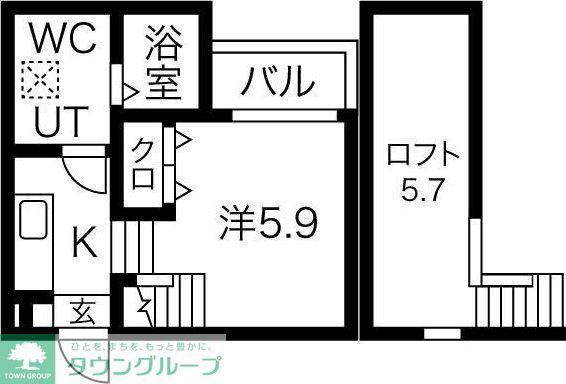レナージュ(1K/2階)の間取り写真