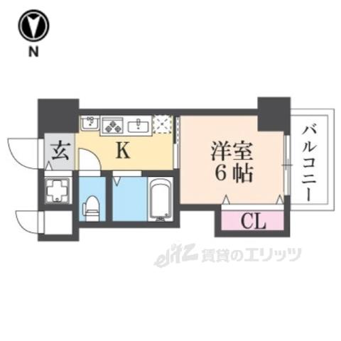 CITY SPIRE布施(1K/7階)の間取り写真