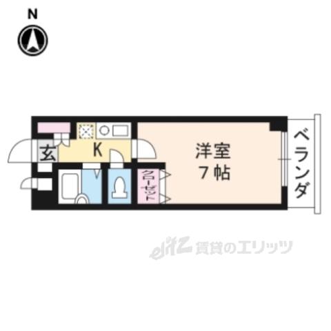 メゾンM(1K/1階)の間取り写真