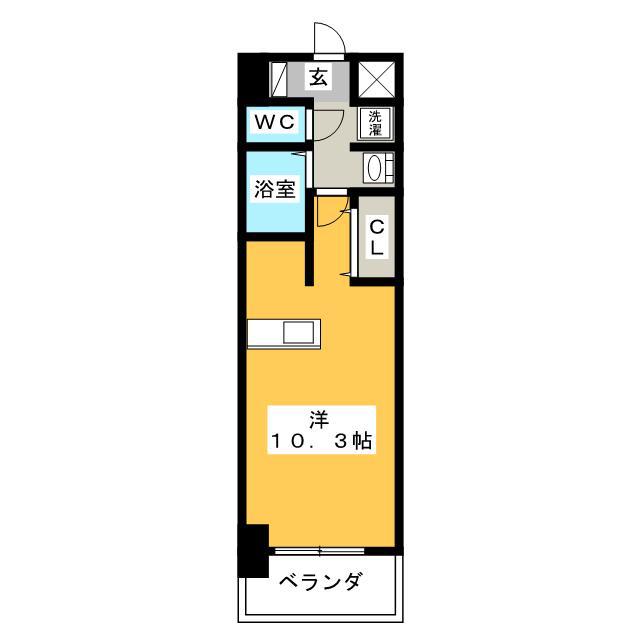 LASANTE鵜の森(ワンルーム/6階)の間取り写真