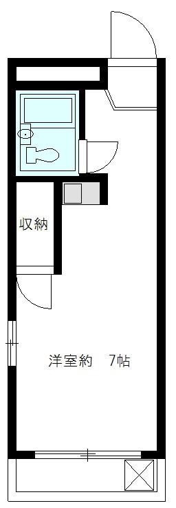 パークサイド浜(ワンルーム/2階)の間取り写真