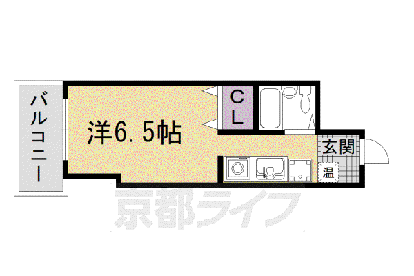 GLOIRE烏丸五条(1K/10階)の間取り写真
