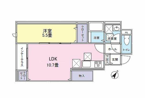 THE HOUSE NISHI HACHIOJI(1LDK/1階)の間取り写真