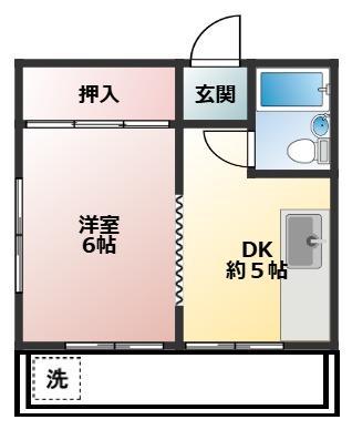 ハイツパーソン(1DK/3階)の間取り写真