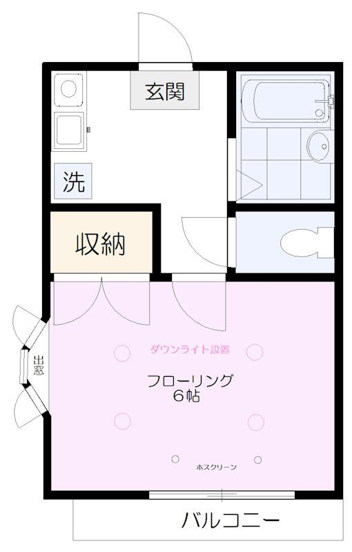 セランふじ(1K/2階)の間取り写真