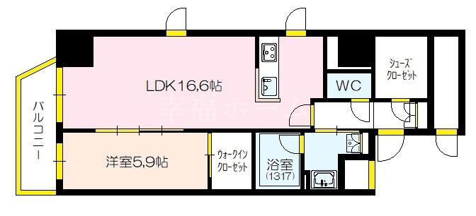プラシーデンス本町(1LDK/10階)の間取り写真