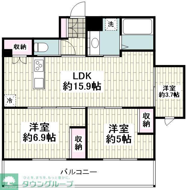 プラティーヌ碑文谷(3LDK/4階)の間取り写真