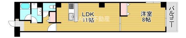 ルミエール都島(1DK/2階)の間取り写真