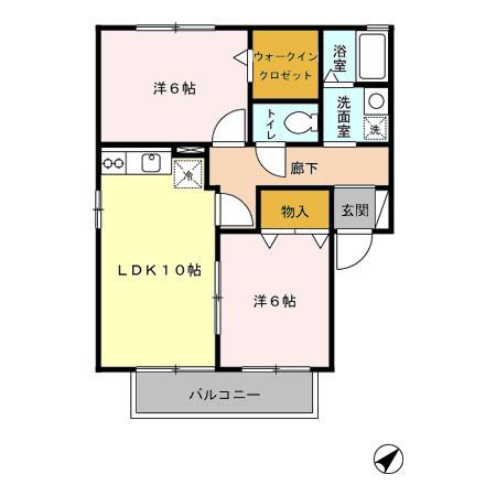 ラテル・コート並木ABCD(2LDK/1階)の間取り写真