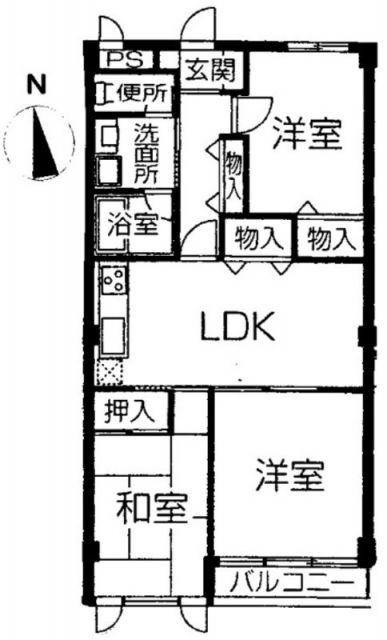 ヘリオス天神町レジデンス(3LDK/4階)の間取り写真