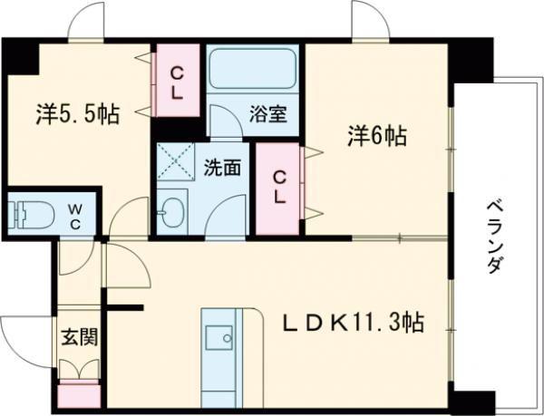 プレステージ10番館(2LDK/7階)の間取り写真