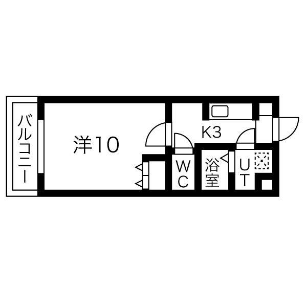 ハーヴェストV(1K/1階)の間取り写真