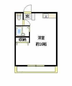 桜マンション(ワンルーム/4階)の間取り写真