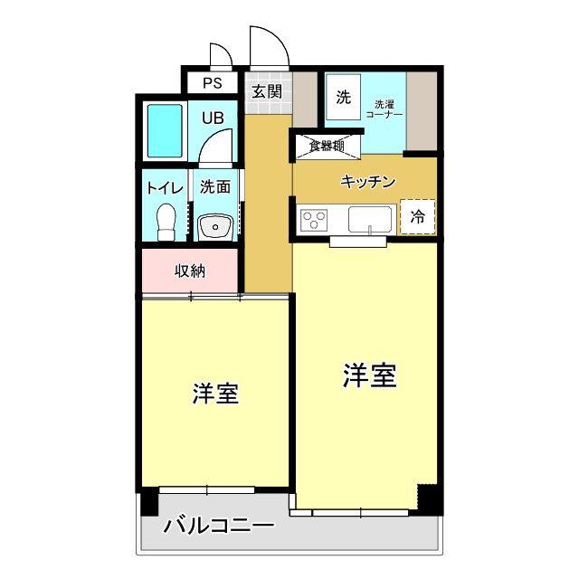 パークヒルズ.K(1LDK/3階)の間取り写真