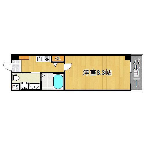 HR・FRONT・REGAL平野(1K/8階)の間取り写真