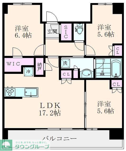 URAWA THE TOWER(3LDK/6階)の間取り写真