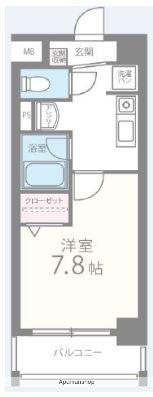 リシェ笹丘(1K/2階)の間取り写真