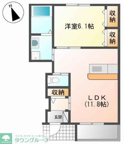 ネオ・クレストA・B(1LDK/1階)の間取り写真