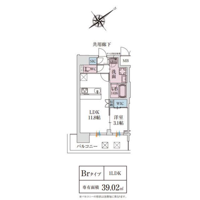 スプランディッド堺東DUE(1LDK/7階)の間取り写真