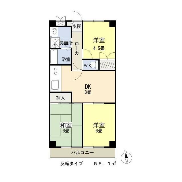 ウィンドミール(3DK/2階)の間取り写真