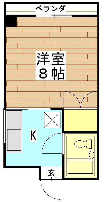 メゾンエル(1K/4階)の間取り写真