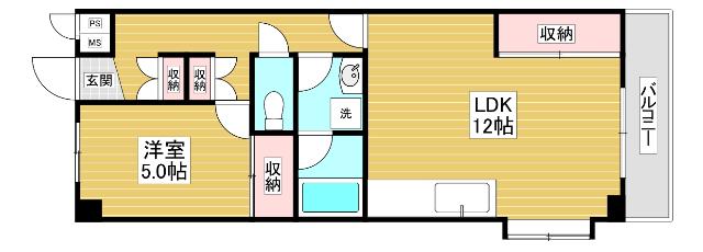 アーバンハウス16号館(1LDK/3階)の間取り写真