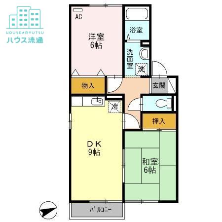 フォレスト久山A(2DK/2階)の間取り写真