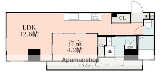 LANDMARK NISHIDAHONDORI(1LDK/2階)の間取り写真