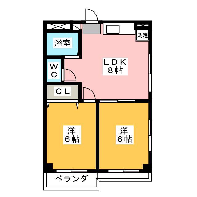 アーク上井草(2LDK/3階)の間取り写真