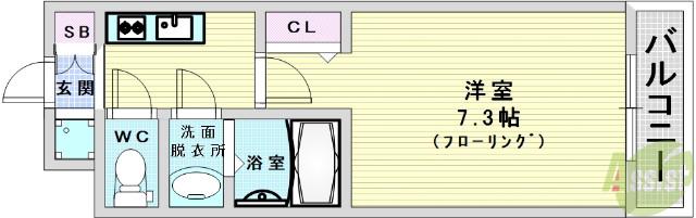 サムティ姫島FELICETO(1K/10階)の間取り写真