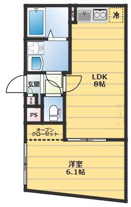 GM上落合(1LDK/2階)の間取り写真