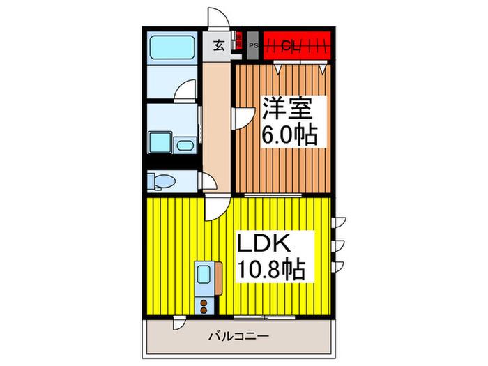 サンフレックス(1LDK/1階)の間取り写真