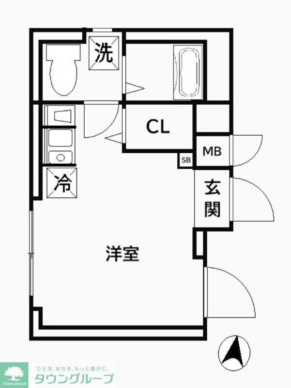 CREAL王子サウス(ワンルーム/5階)の間取り写真