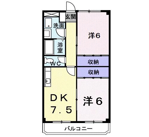 グリーンパーク(2DK/3階)の間取り写真