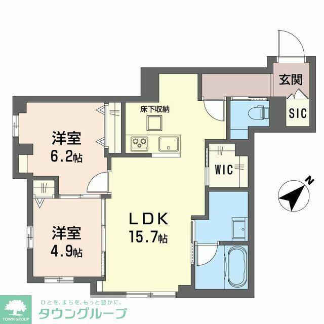 MAISON DE HINODE(2LDK/1階)の間取り写真